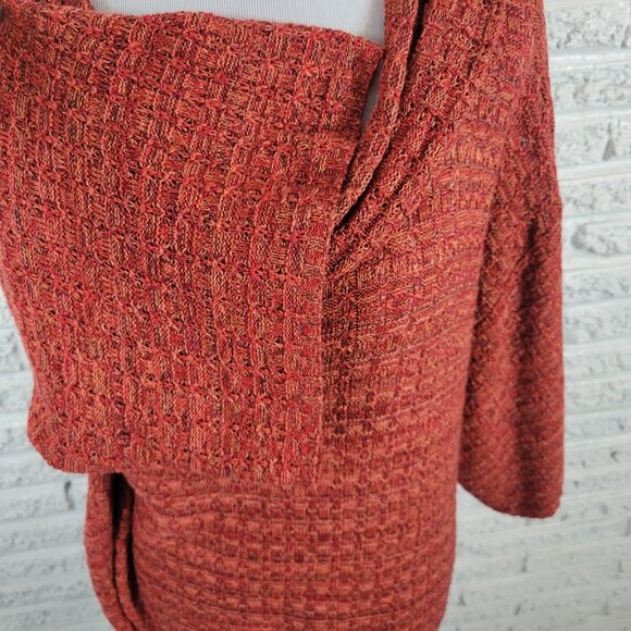 CJ Banks Women Sweater 2X Plus 3/4 Sleeve Red Pink Cowl Neck Soft SWE109E - Picture 5 of 9